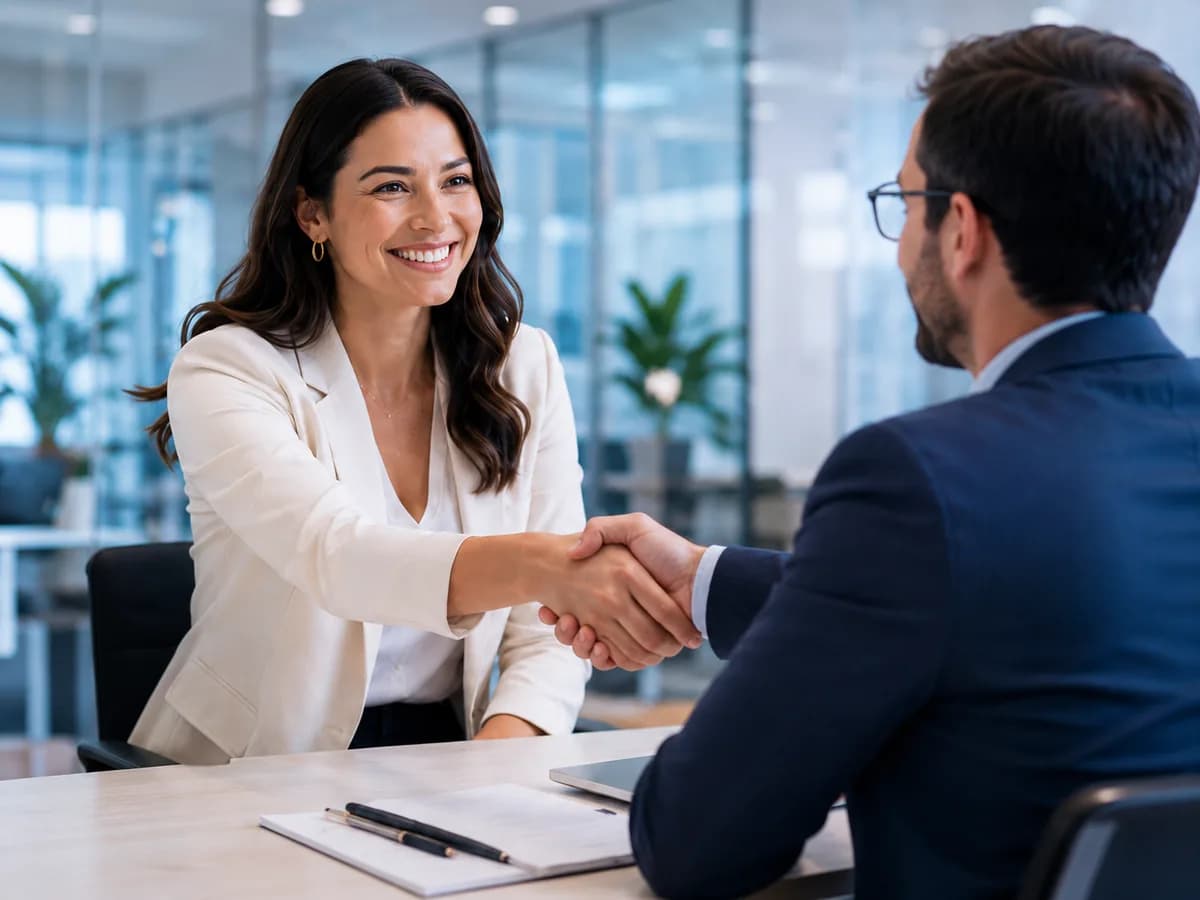 Profissional em reunião de negócios — conexão entre talento e oportunidade